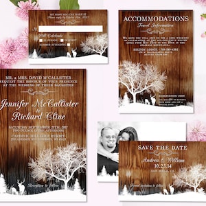 Rustic Deer Wedding Invitations Rustic Winter Wedding DIY Digital Invitation Set Rustic Wedding Invitation Printable Suite Rustic Wedding