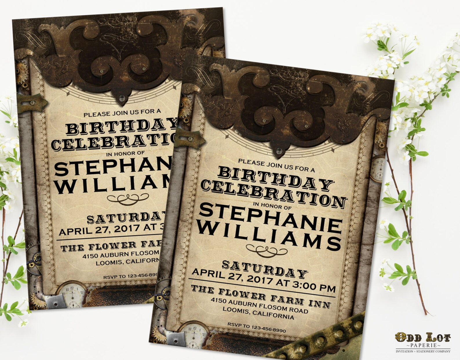 Steampunk Invitation Steampunk Birthday Invitation Printable Etsy