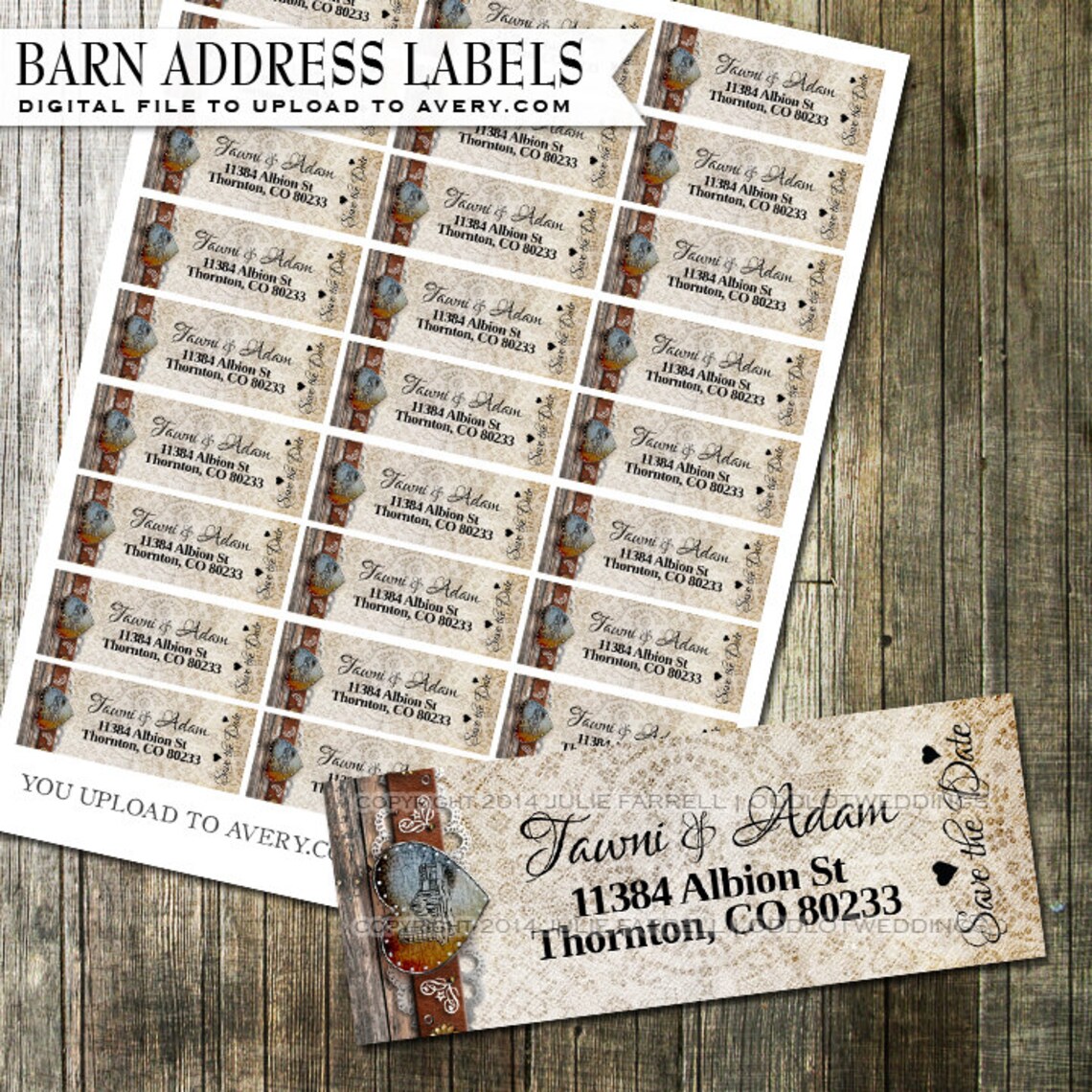 Rustic Vintage Barn Address Labels DIY Avery Labels for Etsy