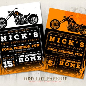 Biker Motorcycle Birthday Invitation, Biker Party Invite, DIY Printable Biker Birthday Invitation, Printable Invitation, Birthday Card, DIY image 1