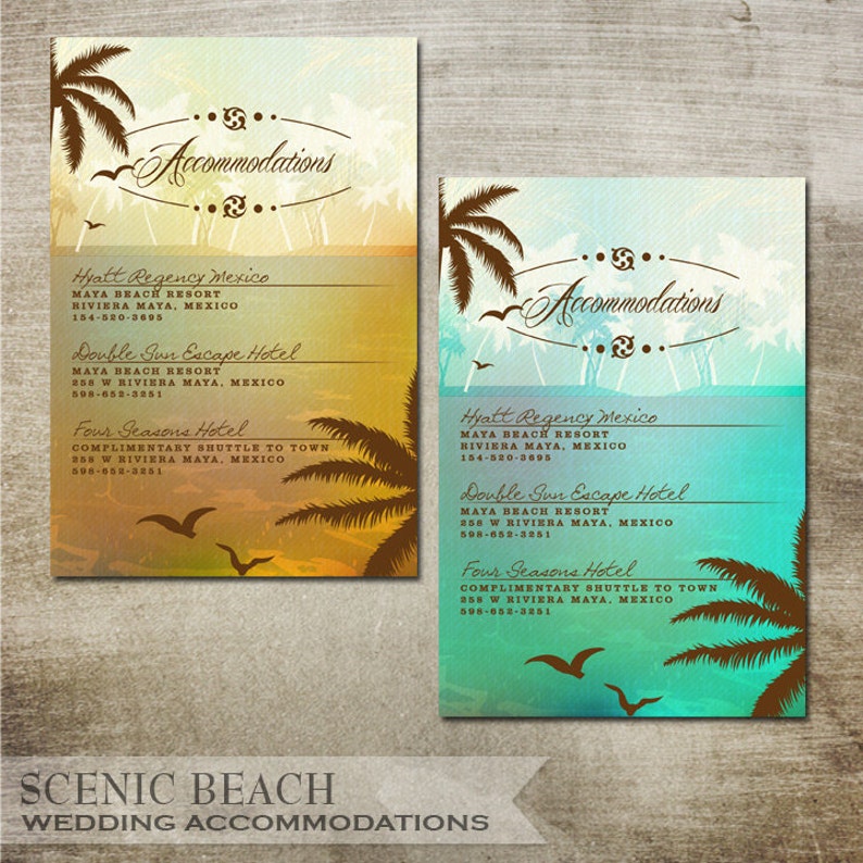 Tropical Beach Wedding Invitation Suite rsvp and Inviation