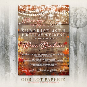 Rustic Birthday Invitations Rustic Fall Invites Mason Jar With String ...