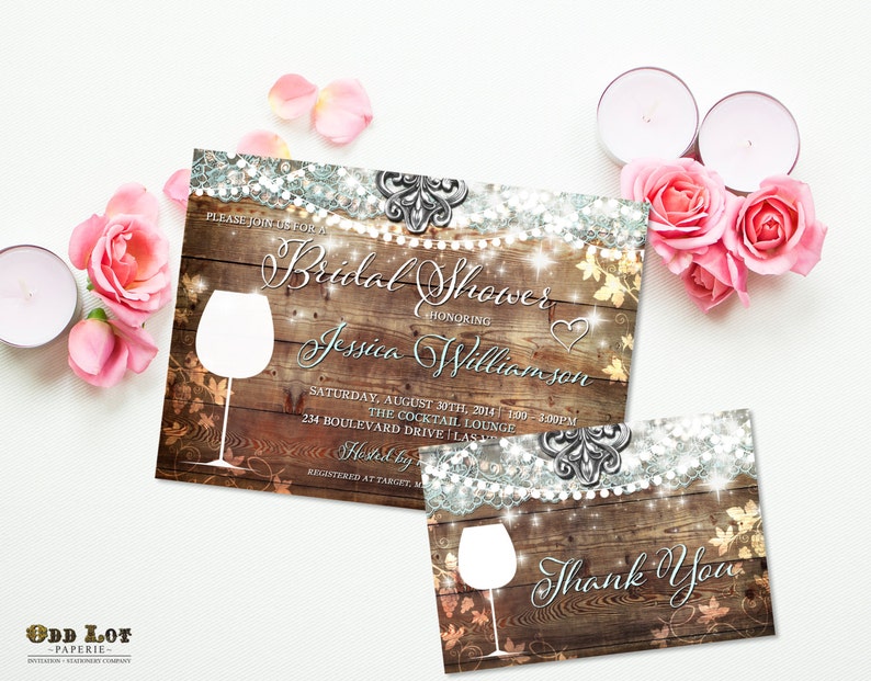Wine Bridal Shower Invite Vineyard Wedding Winery Image 0