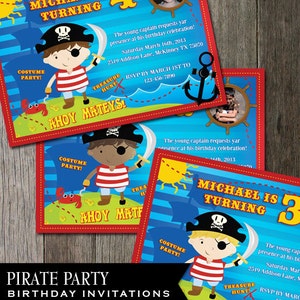 Pirate Invitation, Pirate Birthday Invitation, Kids Birthday, Pirate Party Invite Printable, Printable Birthday Invitation, Ahoy Matey