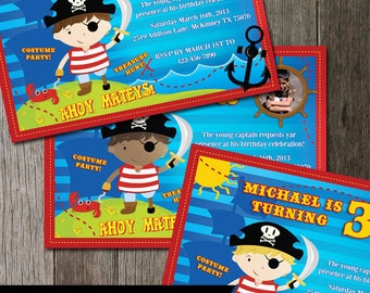 Pirate Invitation, Pirate Birthday Invitation, Kids Birthday, Pirate Party Invite Printable, Printable Birthday Invitation, Ahoy Matey