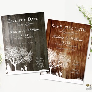 Printable Wedding Save the Date, Rustic Save the Date, Deer Save the Date Announcement DIY Printable Card,  Woodland Save the Date Printable