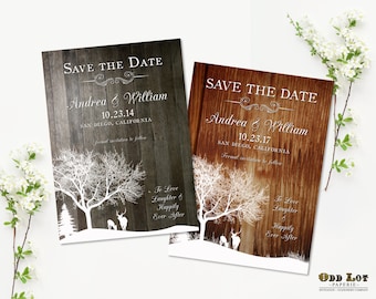 Printable Wedding Save the Date, Rustic Save the Date, Deer Save the Date Announcement DIY Printable Card,  Woodland Save the Date Printable