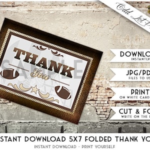 Football Team Thank You Card, Printable Thank You Cards, Football Card ...