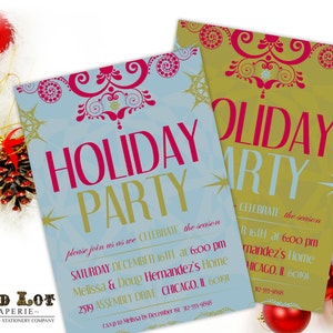Festive Holiday Invite, Printable Christmas Party Invite, Snowflakes, Holiday Invite, Modern Christmas Invite, DIY Christmas Printable