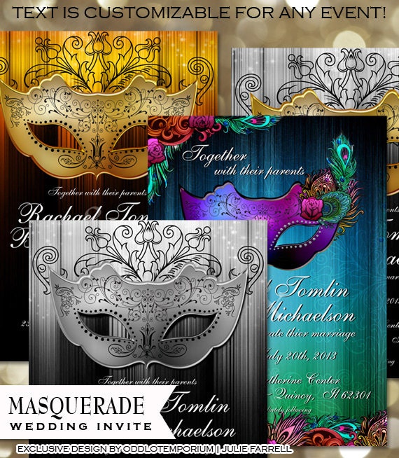 Masquerade Invitation Printable, Masquerade Party Invitation