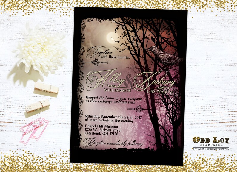 Halloween Wedding Invitation Set Printable Halloween Wedding - Etsy