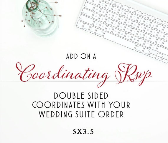 RSVP Add On Fee | Order with your Wedding Set if you prefer an RSVP Card Design- Two RSVP files will be Sent, Printable response card Il_570xn