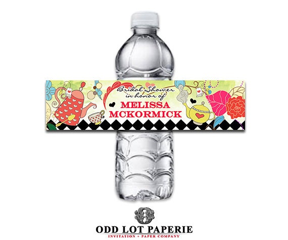 Wonderland Inspired Water Bottle Labels Mad Hatter Tea Party Bridal Shower DIY Printable Water Bottle Label Il_570xn