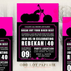 Biker Motorcycle Birthday Invitation DIY Printable Digital Invitation Card for your Birthday or ANY event