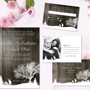 Winter Wedding Invitation Printable Rustic Wedding Invitation Suite Christmas Wedding Invitation Rustic Winter Deer Wedding Digital Files