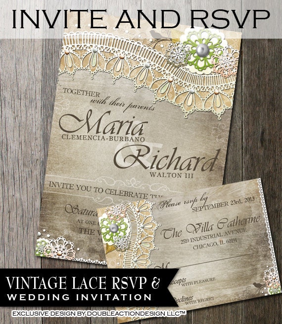 Rustic Wedding Invitation Rsvp Diy Wedding Invite Rsvp With Etsy