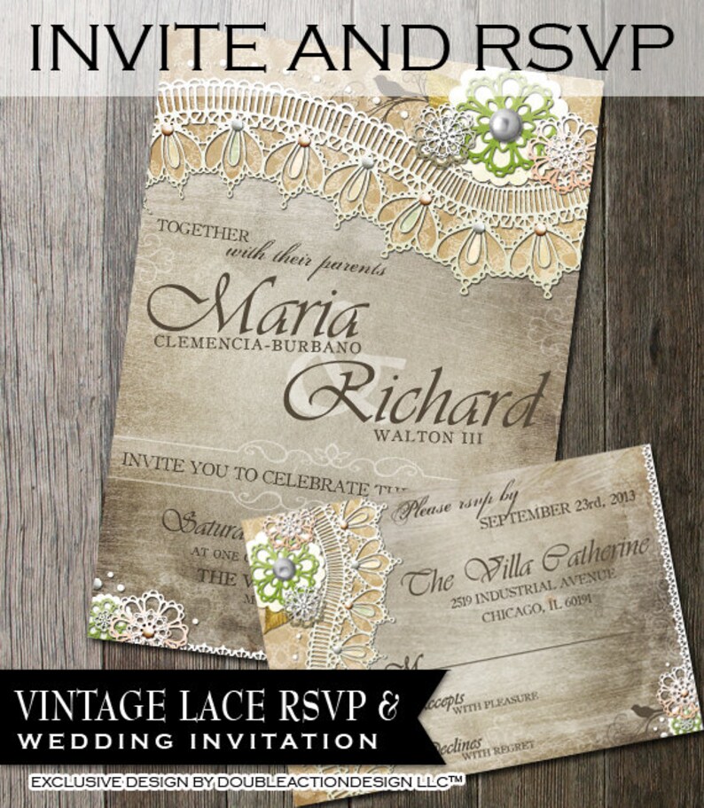 Rustic Wedding Invitation & RSVPDIY Wedding Invite RSVP With Etsy