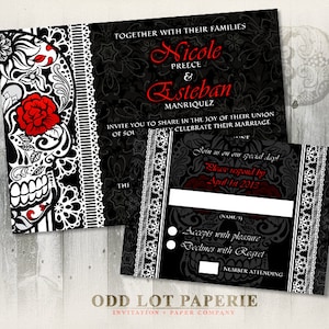 Sugar Skull Wedding Invitation Calaveras Wedding Halloween Wedding Day of the Dead Dia De Los Muertos DIY printable Wedding Invite
