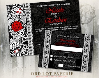 Sugar Skull Wedding Invitation Calaveras Wedding Halloween Wedding Day of the Dead Dia De Los Muertos DIY printable Wedding Invite