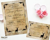 Rustic Kraft Deer Wedding Invite Fall Wedding Invite RSVP Set DIY Printable Invitation Woodsy Wedding Outdoor Wedding Deer Antler Wedding Il_170x135