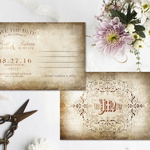 Printable Save the Date Postcard Rustic save the date Old World Save the Date Wedding Announcement Printable Template  DIY Wedding Postcard