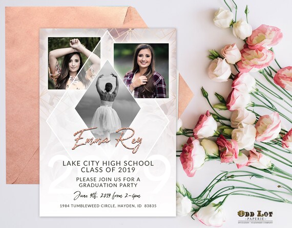 Graduation Announcement, Graduation Invitation, Photo Graduation Announcements, Graduation party INvitation, Grad Party, Modern, Geometric Il_570xn