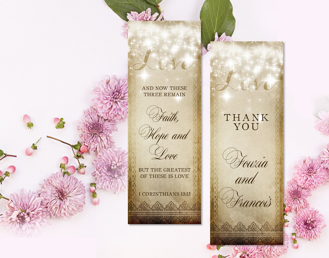 Printable Wedding Favor Fancy Rustic Bookmarks, Wedding Bookmark Favor