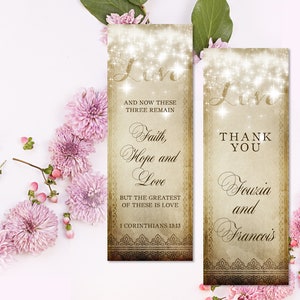 Printable Wedding Favor Fancy Rustic Bookmarks, Wedding bookmark Favor, Custom Bookmark Favor, Bridal Shower Bookmark favor, Thank you favor