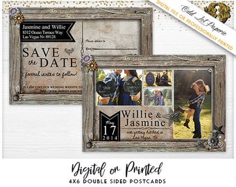 Photo Save the Date - Rustic Save the Date - Country Save the Date - Barn Wood Invite - Photo Collage - Rustic Wedding - Country Wedding