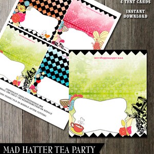Tea Party Food Tent Cards Tea Party wonderland Tea Party Bridal Shower DIY Printable Food Tent Cards INSTANT DOWNLOAD