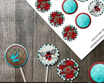 Rockabilly Cake Pop Toppers: Retro Party Decorations (PDF)