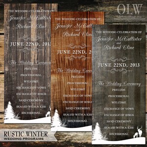 Paesaggio di inverno matrimonio invito e RSVP paese inverno neve rustico con cervi e alberi-Wood Background - digitale File stampabile