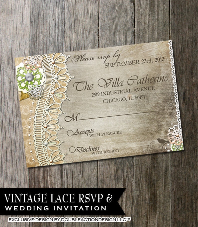 Rustic Wedding Invitation & RSVPDIY Wedding Invite RSVP With Etsy
