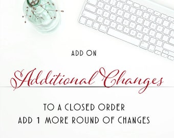 Additional Changes, Order 1 more round of changes for you order, Digital File, Previously Closed Order, More than 2 changes on current order