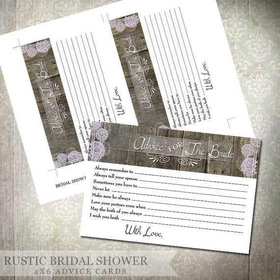 Bridal Shower Game - Advice to the Bride to be - Rustic Trees - INSTANT DOWNLOAD - Lilac Color Only | Printable Game Il_570xn
