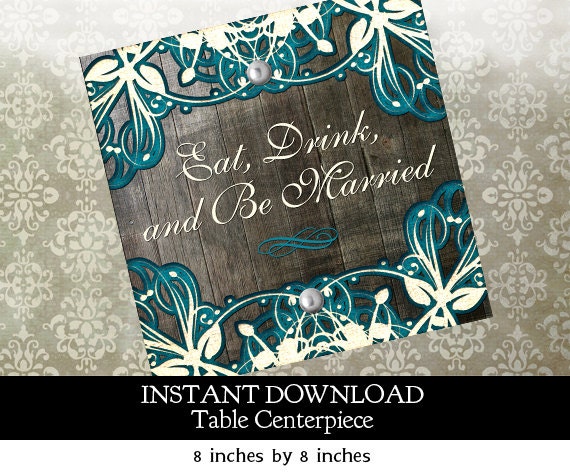 Rustic Bridal Shower Doily Lace Table Centerpiece - Instant Download - Great for showers or parties! Il_570xn