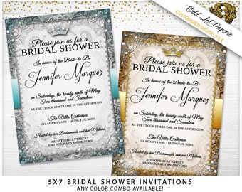 Fairytale Bridal Shower Invitation Royal Wedding Bridal Shower Party Printable Bridal Shower Printable Wedding Ornate Unique Invitation DIY