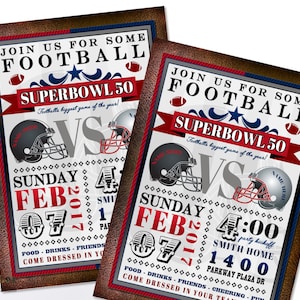 Super Bowl Party Invitation: Football Team Invite (DIY Printable)