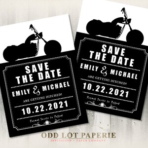 Biker Motorcycle Wedding Invitation Set, Biker Invite, RSVP Card, Biker Save the Date, Rocker Wedding, Biker Wedding, motorcycle biker image 3