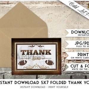 Football Team Thank You Card, Printable Thank You Cards, Football Card ...