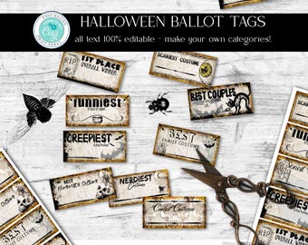 Editable Halloween Costume Contest Ballots: Spooky Party Game (PDF Download)