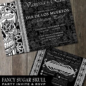 Skull Goth Wedding Invitation and RSVP | Halloween | Goth |Offbeat wedding | Digital Printable
