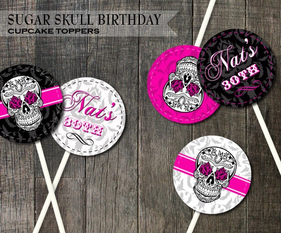 Sugar Skull Birthday Party Decoration Package Cake Toppers Etsy