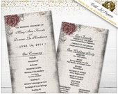 Elegant Rose Wedding Programs Vintage Wedding Programs Printable Floral Rose Wedding Ceremony Programs, Any Color, Rose and Lace party Il_170x135