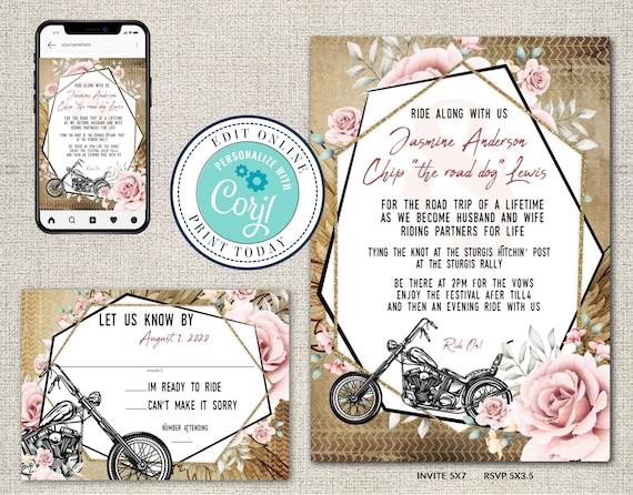 rustic-motorcycle-wedding-invitation-rsvp-template-floral-geometric