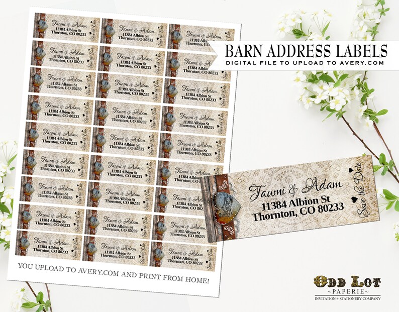 Rustic Vintage Barn Address Labels DIY Avery Labels for Etsy