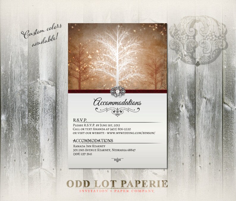 Winter Wedding Invitation, RSVP Stationery Suite, Digital Printable, Christmas Wedding, Winter Wonderland, Printable Invitations, Rustic image 2