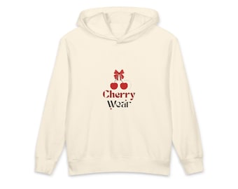 Sudadera con capucha y logo de Cherry Bow | Sudadera juvenil con capucha y estampado retro de cerezas