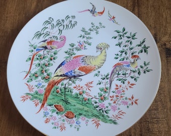 Royal Worcester Fabulous Birds Peacocks 1976 plate limited edition