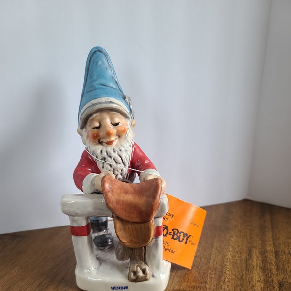 1979 Vintage Goebel Co-Boy Gnome Herbie the Horseman with Original Story Tag